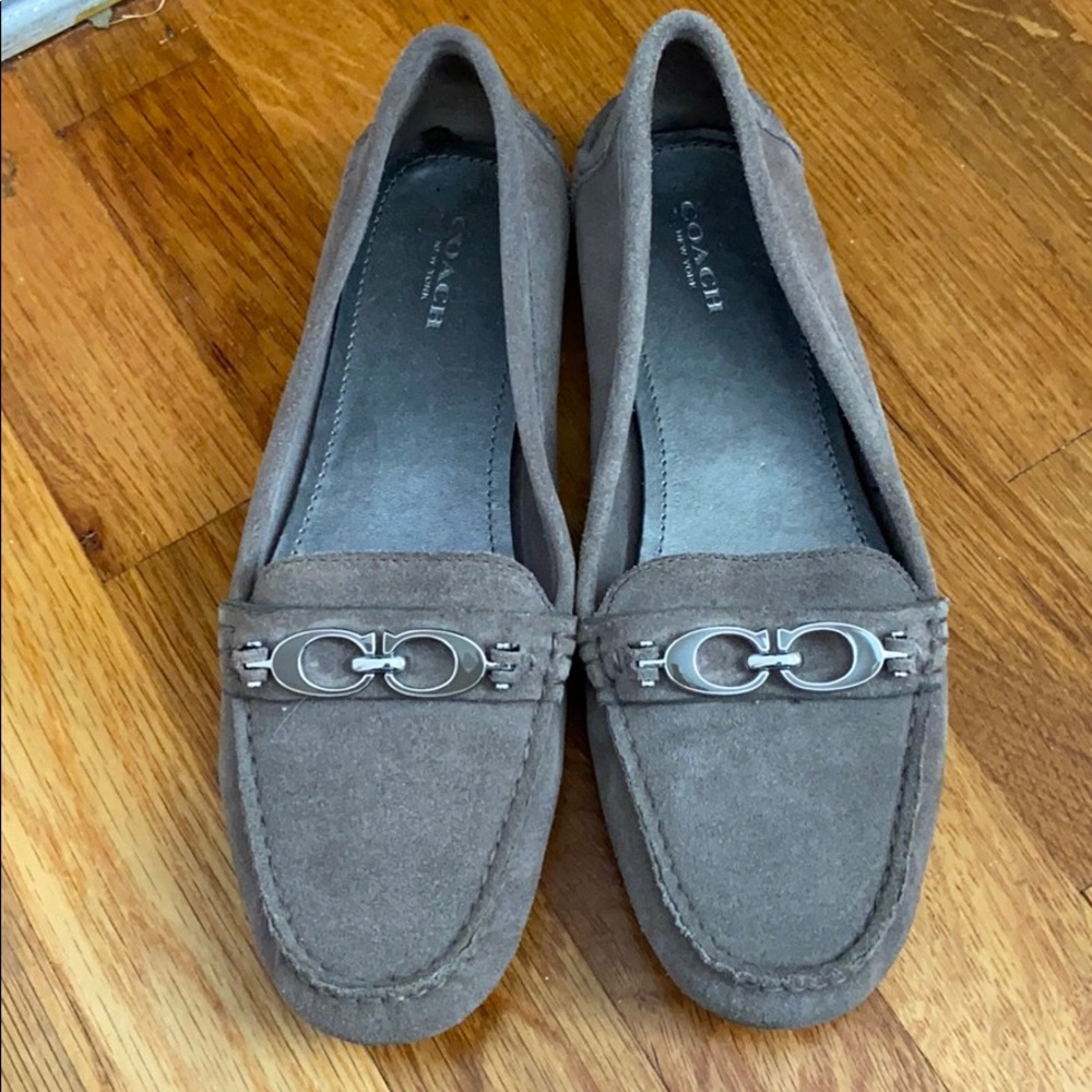 Coach grey suede flats